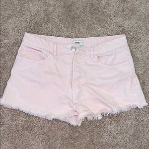 Forever 21 high waisted pink denim shorts